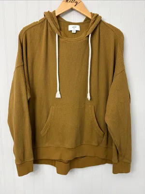 Aerie Long Sleeve Oversized Waffle Hoodie Women Size Medium thumbnail 1