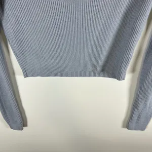 Brandy Melville Light Blue Ribbed Mock Neck Cropped Sweater MZH170 Womens OS‎ thumbnail 3