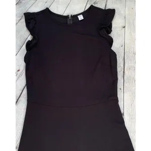 Old Navy Black Sleeveless Ruffle Trim Sheath Dress thumbnail 9