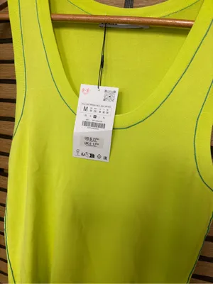 Zara lime green tank top size medium thumbnail 3