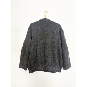 Zara Oversized Wool Blend Bomber Jacket Size Small Dark Gray 8372/313 Chic thumbnail 11