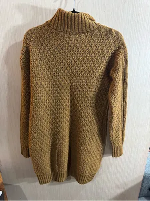 American Eagle Outfitters Mustard Yellow Cable Turtleneck Sweater Dress Small thumbnail 3