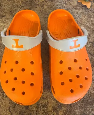 CROCS TENNESSEE Orange Slip-On Clogs with White Heel Strap thumbnail 1