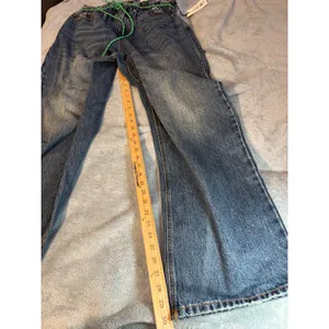 KDB by Kahlana Womens High Rise Paperbag Waist Wide Leg Jeans Dark Wash Size 10 thumbnail 2