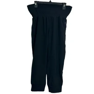 Fabletics black capri jogger pants stretchy yoga running medium loungewear thumbnail 3