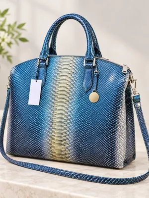 Brahmin Duxbury Serenity Meridian Embossed Leather Satchel NWT thumbnail 3