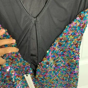 Dress the population sequin mini dress bodycon hoco homecoming party XS FLAWED‎ thumbnail 9