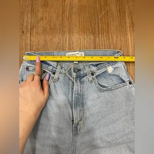 Abercrombie & Fitch Light Blue Straight Leg Jeans thumbnail 6