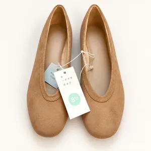 A New Day Neve Tan Microfiber Memory Foam Ballet Flats Brown Square Toe 8.5 thumbnail 5