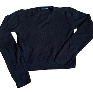 Brandy Melville Black Ribbed Long Sleeve‎ Crop Top Sweater Viscose One Size XS/S thumbnail 1