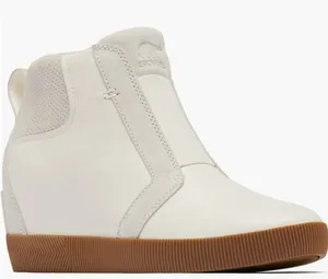 Sorel Out N About‎ Wedge Leather Bootie, Ankle Boots White/Sea Salt, Size 8, NWT thumbnail 1
