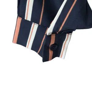 Jumpsuit Striped Ladies Size Medium Striped Elastic Waistband Pockets Navy Blue‎ thumbnail 4