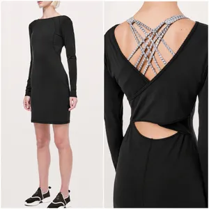 Lululemon Contour Black Mini Dress Athleisure Activewear Size‎ 4 Nulu Yoga thumbnail 2