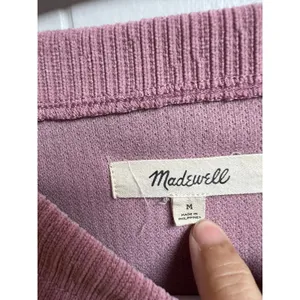 Madewell Striped Jacquard Funnelneck Top Soft Ribbed Woodrose Pink Medium thumbnail 2