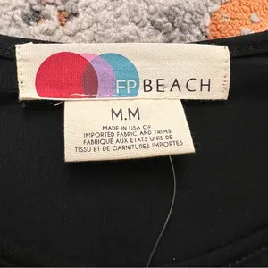 FREE‎ PEOPLE Beach Vance Mini Dress Keyhole Long Sleeve Size M NWT thumbnail 3