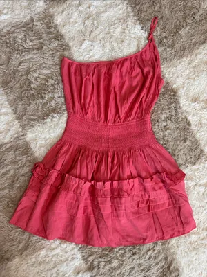 Mustard Seed Womens One-Shoulder Ruffle Summer Dress - Pink thumbnail 3