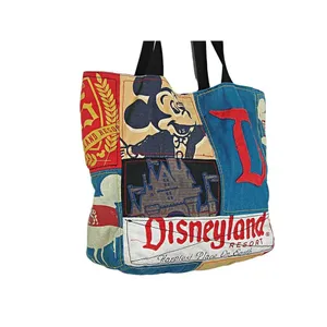 Walt Disney World Parks The Happiest Place on Earth Patchwork Tote Bag Rare thumbnail 2