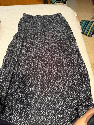 Brandy Melville Navy Maxi Skirt with White Micro Floral Print thumbnail 1