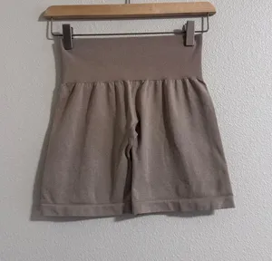 NVGTN High-Waist Taupe Gathered Waist Shorts — Women's Comfortable Fit thumbnail 1
