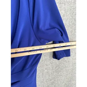 Lauren‎ Ralph Lauren Womens Dress Size 10 Blue Stretch Sheath Ruched Bodycon thumbnail 8