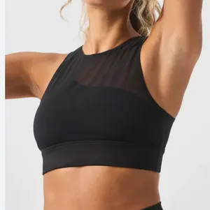 Alo Mesh Airlift Coastline Sports Bra Black Small thumbnail 1