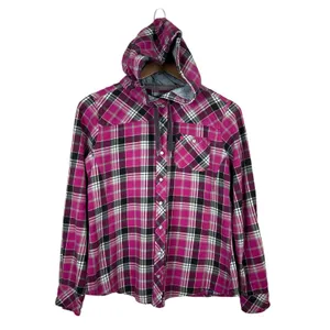 Carhartt Flannel Shirt Womens Small‎ Pink Plaid Hooded Pearl Snap Rugged Shacket thumbnail 10