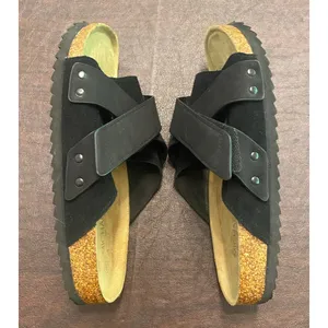 Michael by Michael Shannon Cork Footbed Sandals Black Strappy Slide Size 8 thumbnail 6