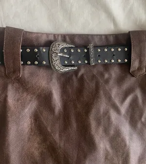 SheIn Faux Leather Mini Skirt With Belt thumbnail 2