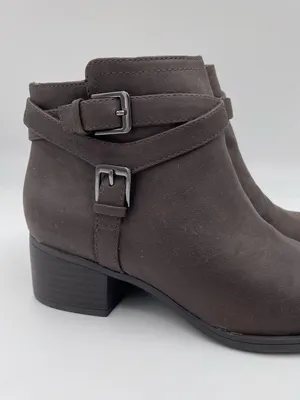 Naturalizer Kallista Bootie Size 7.5 Chocolate Brown Faux Leather Block Heel thumbnail 2