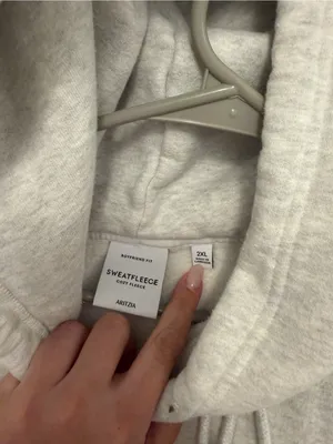 Aritzia TNA Cozy Fleece Boyfriend Hoodie in Heather Chrome size XXL thumbnail 9
