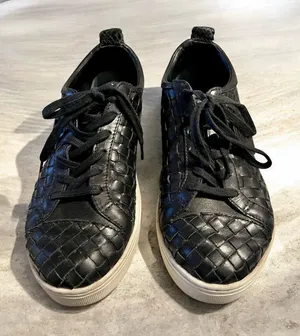 Brighton Woven Leather Sneakers Ferrara Monte Black Sz 9M Ret $235 Padded Comfy thumbnail 1