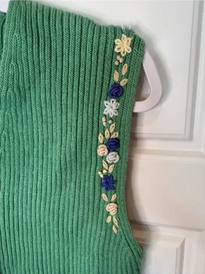 Susan Bristol Vintage Embroidered Vest Size Pp Small Grandma Cottage NWOT thumbnail 2