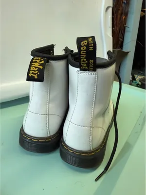 Dr. Martens White Patent Leather Lace-Up Boots Size US 4 thumbnail 6