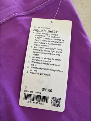 Lululemon Align High-Rise 28” Moonlit Magenta Size 6 NWT thumbnail 4