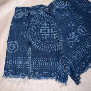 Free People We the Free Amelie Printed A-Line Denim Jean Shorts Size 27 thumbnail 7