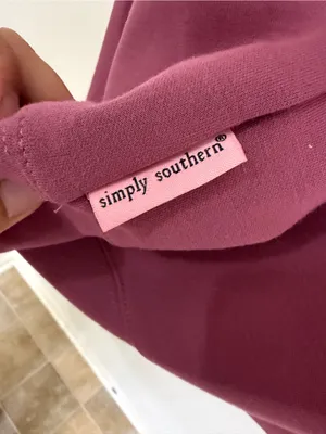Simply Southern Rose Plum Half-Zip Pullover Women size Large thumbnail 4