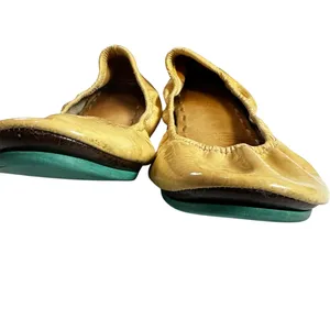 Tieks Patent Leather Cream Beige Green Foldable Travel Ballet Flats Shoes Size 8 thumbnail 3