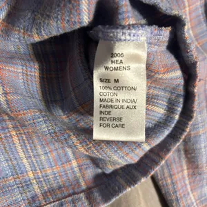 Woolrich Light Blue Multi-Color Plaid Flannel 100% Cotton Size M thumbnail 3