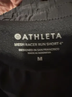 Athleta Mesh Racer Run Shorts 4" Black Athletic Lightweight Size Medium thumbnail 4