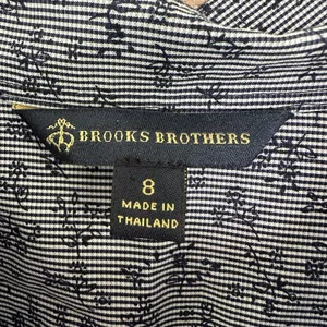 Brooks Brothers Floral Striped Button Up Shirt Dress Tie Waist Sz 8 thumbnail 5