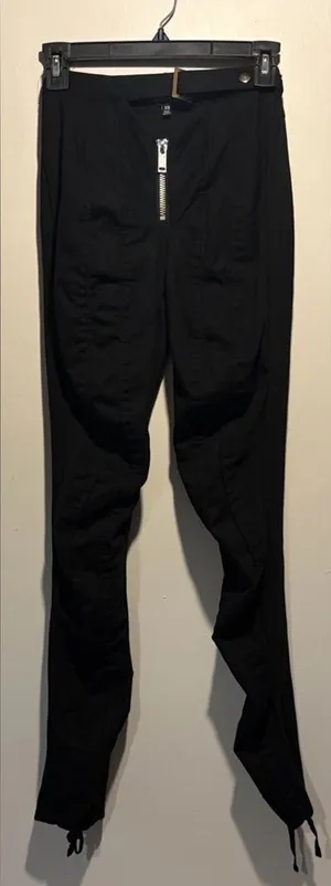 Dolls Kill Poster GRL High Waisted Cinch Seams Snap Buttons Belt Half Zipper XS thumbnail 1