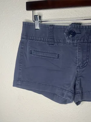 Y2K Vintage American Eagle Blue Low Rise Mini Shorts Stretch Cotton Chino thumbnail 3