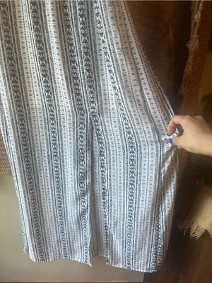 Daniel Rainn White and Navy Striped Halter Maxi Dress thumbnail 4