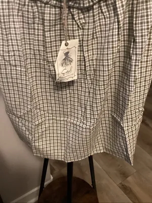 Easel Off-Shoulder Smocked Plaid Top - Beige/green thumbnail 4