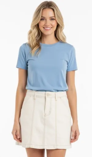 We the Free ivory color jean skirt size 25 thumbnail 1