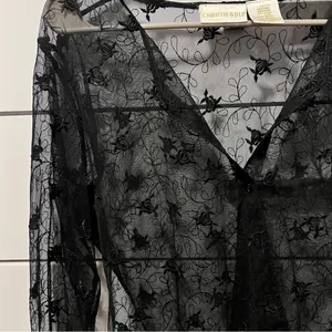 Vintage Black Lace Sheer Long Sleeve Top thumbnail 3