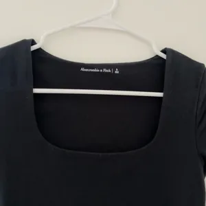Black Abercrombie Short Sleeve Cotton Seamless Squareneck Bodysuit thumbnail 2