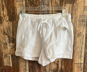 women white shoes with drawstring and elastic waist size xs thumbnail 2