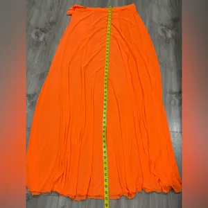 Elegant Orange Strapless Maxi Dress Size XL thumbnail 3