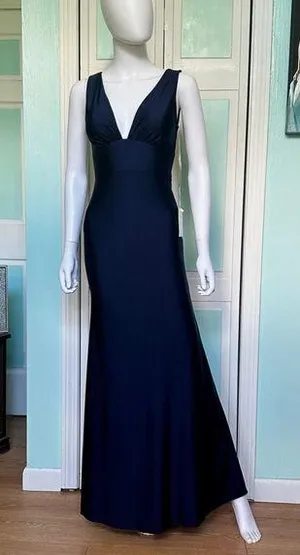 Size Small Navy Fitted Bridesmaid Mother of Bride Groom Prom Gown Dress thumbnail 1